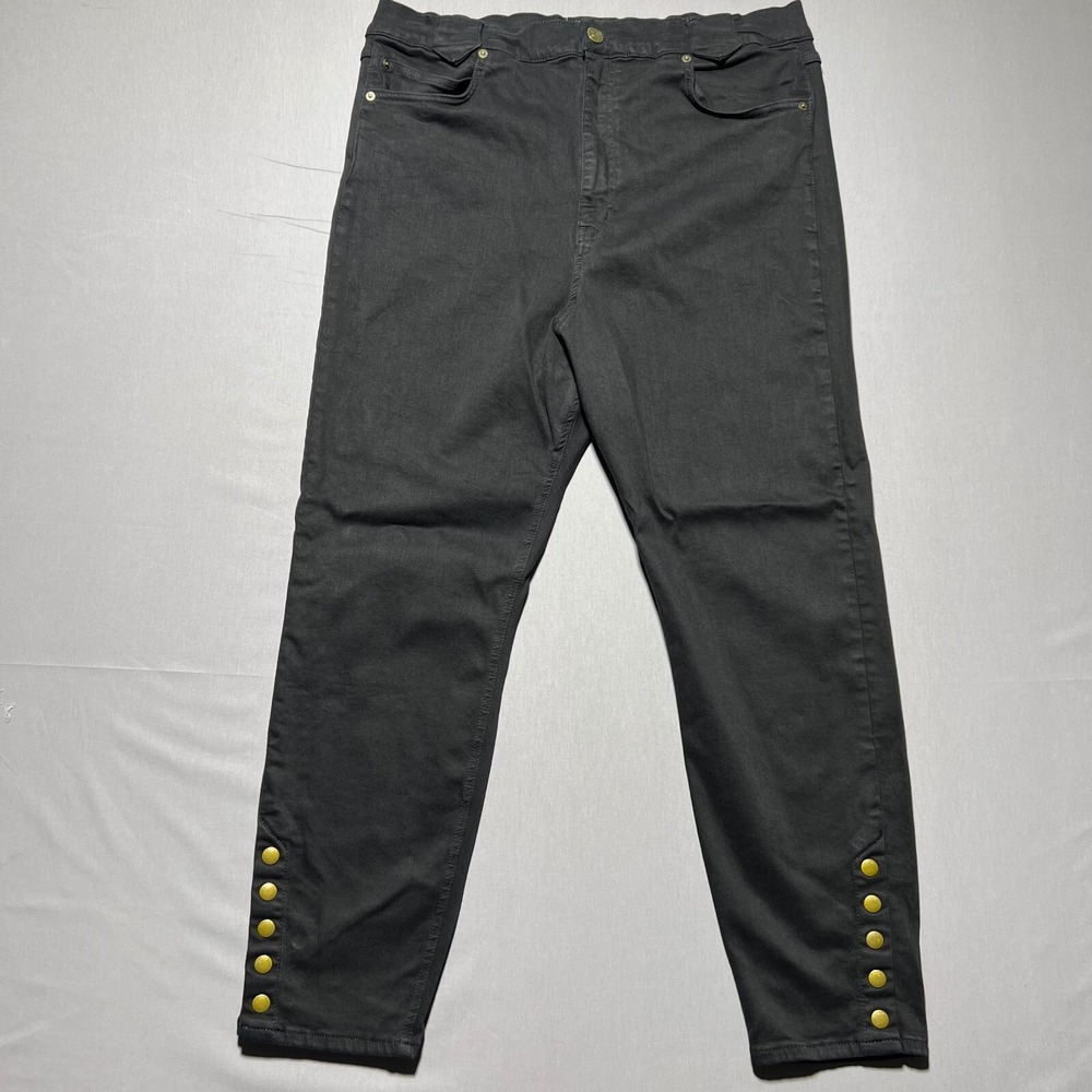 FRAME The Snapped Womens‎ Black High Rise Denim Cropped Skinny Jeans Size 32